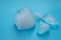 Icy hearts. Valentine's day postcard. A symbol of love and romance. Royalty Free Stock Photo