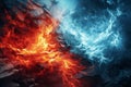 Icy Hot fire cold ice. Warm light energy Royalty Free Stock Photo