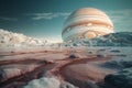 Icy landscape planet. Generate ai