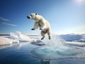 Ai Generated illustration Wildlife Concept of Icy Leap Royalty Free Stock Photo