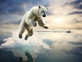 Ai Generated illustration Wildlife Concept of Icy Leap Royalty Free Stock Photo