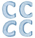 Icy letter C.