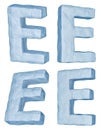 Icy letter E.