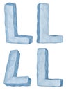 Icy letter L.