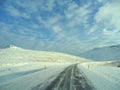 On the Icy Mountain Road in Iceland Royalty Free Stock Photo