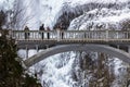 Icy Multnomah Falls December 2016 Royalty Free Stock Photo