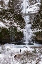 Icy Multnomah Falls December 2016 Royalty Free Stock Photo