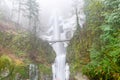 Icy Multnomah Falls Oregon in wintertime Royalty Free Stock Photo
