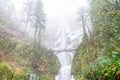 Icy Multnomah Falls Oregon in wintertime Royalty Free Stock Photo