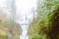 Icy Multnomah Falls Oregon in wintertime
