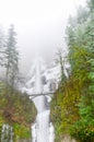 Icy Multnomah Falls Oregon in wintertime Royalty Free Stock Photo