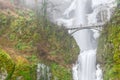 Icy Multnomah Falls Oregon in wintertime Royalty Free Stock Photo