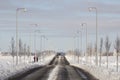Snow on road Royalty Free Stock Photo