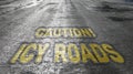 Icy road. Selective focus. Danger concept ice-crusted ground. Royalty Free Stock Photo