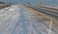 Icy road in winter