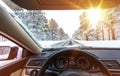 Icy Road Winter Drive Royalty Free Stock Photo