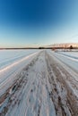 Icy Road On A Winter Morning