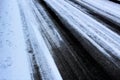 Icy road in winter Royalty Free Stock Photo