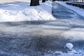 Icy sidewalk Royalty Free Stock Photo