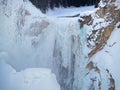 Icy and Snowy Upper Falls of the Yellowstone River in Yellowstone National Park in Wyoming Royalty Free Stock Photo