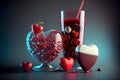 Icy strawberry drink for Valentine\'s Day Royalty Free Stock Photo