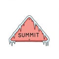 Icy Summit Sign Triangle Shape With White Background Cold Weather Symbol Royalty Free Stock Photo