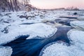 Icy Sunset on the River