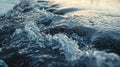 Icy Terrain, Close-Up of a Frozen River with Intricate Ice Patterns, Soft Morning Light, Capturing the Beauty and Danger