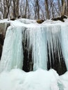 Icy waterfalls in the Laurentides mountains Royalty Free Stock Photo