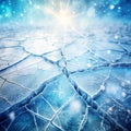 Icy Winter Background with Cracks and Grunge Texture Royalty Free Stock Photo