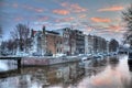 Icy winter canal