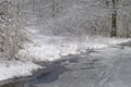 Icy winter river landscape Royalty Free Stock Photo