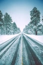 Icy Winter Road Royalty Free Stock Photo