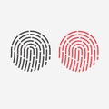 ID app icon. Fingerprint for identification. Flat line vector illustration.