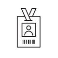 ID badge with barcode. Pixel perfect, editable