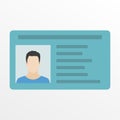 ID card or Car driver license. Vector illustration in flat style. Royalty Free Stock Photo