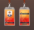 ID card corporate identity. Employee access badge design template, office identification tag layout. Vector company pass