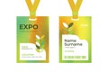 ID card EXPO template.  Two sided authentication pass Royalty Free Stock Photo