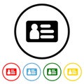 ID Card Icon with Color Variations