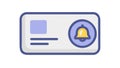 ID Card Notification Bell Icon, Personal Alert, vector design Generative AI Royalty Free Stock Photo