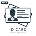 Id card outline icon, Identity tag on white background, Vector illustration