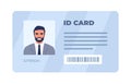 ID card. Personal info data. Identification document with person photo. Driver\'s license. Flat style. Vecto