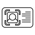 Id card recognition icon outline vector. Individual detect