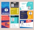 Id card template. Identification badge for male or female with name and signature vector design layout