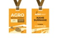 ID card template. Agro logo.