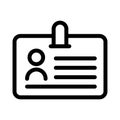 Id card vector thin  line icon Royalty Free Stock Photo