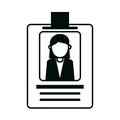 Id card worker office supply stationery work linear style icon