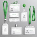 Id Cards Badges Realistic Set