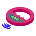 Id chip reader icon isometric vector. Microchip silicon Royalty Free Stock Photo