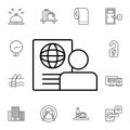 Id, global, profile, document flat icon in hotel service pack